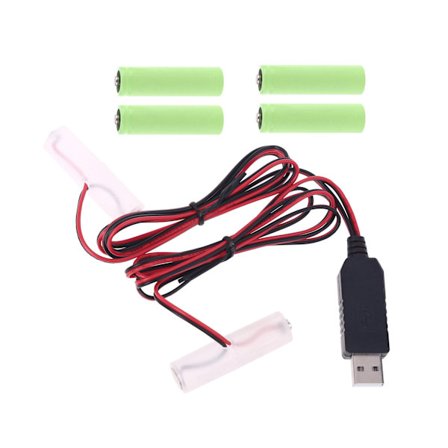 1 in 2 AA AAA Batteri Eliminator USB Power 4,5V Adapter Kan ersätta 3st AA AAA Batterier för Walkie Talkie Ligh