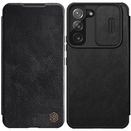 Nillkin Galaxy S22 Plus Plånboksfodral Qin Läder Pro Holster Flip - Svart