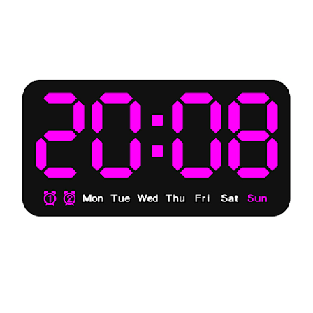 Digital veggklokke, LED digital klokke, 12/24 timer, store tall, liten lydløs, magenta magenta