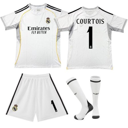 25-26 Ny Real Madrid hjemmebanetrøje nr. 1 med strømper til børn og voksne