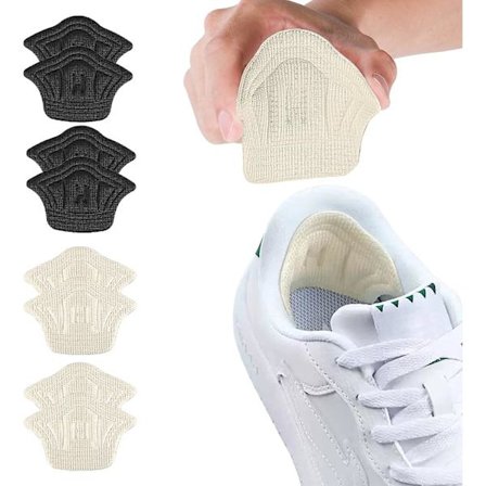 Sneaker Heel Cushion Pads, 4 par selvklebende hælgrep sko pads innlegg justerbar størrelse hæl innleggssåler beskyttere for menn kvinner trenere 
