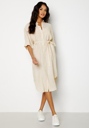 GANT Linen Chambray Shirt Dress 221 Desert Beige Klær