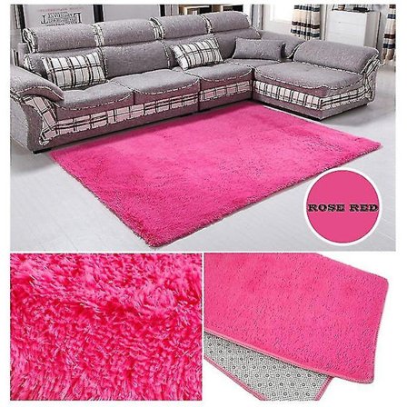 Fiber House Teppe Anti-skli Shaggy Område Teppe Gulvmatte