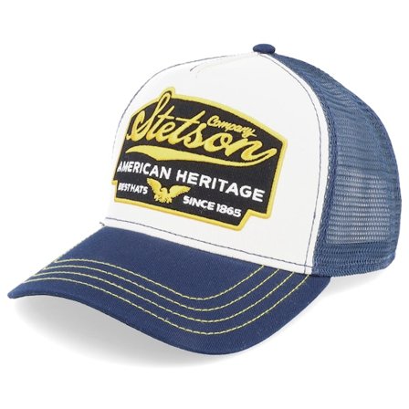 Stetson - Ble trucker Czapka Z Daszkiem - American Heritage White/Navy Trucker @ Hatstore