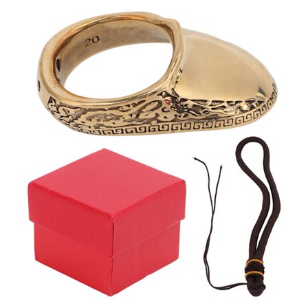 Universell bueskyting tommelring 20mm metall messing fingerbeskytter anti-mistet tau