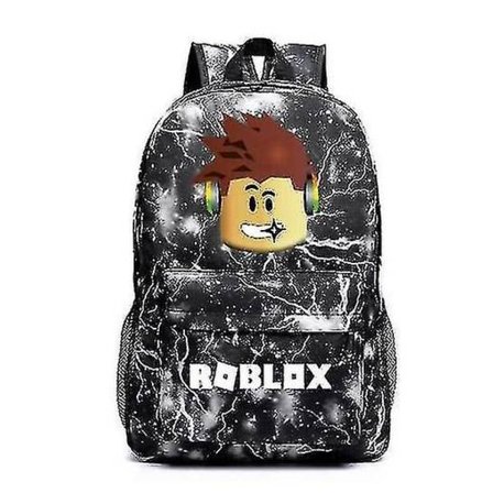 Kompatibilitet med Ny Roblox Ryggsäck Barn Skolväska Student Bokväska Resväska Present Svart blixt ingen