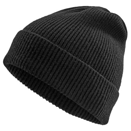 Czarna czapka z wełny merynosa Kacey Kane dla mężczyzn - Czapki typu beanie