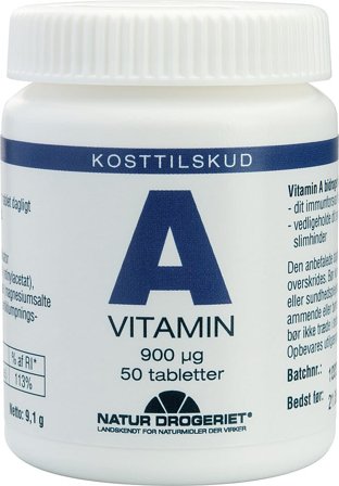 Natur Drogeriet A-vitamin 3000 i.e. 50 tabl., Helse & Madvarer, Vitaminer, A-vitamin