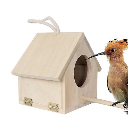 Hem Väggfäste Utomhus Regntätt Fågelbo Träkonst Trävilla Balkong Fågelmatare Hängande