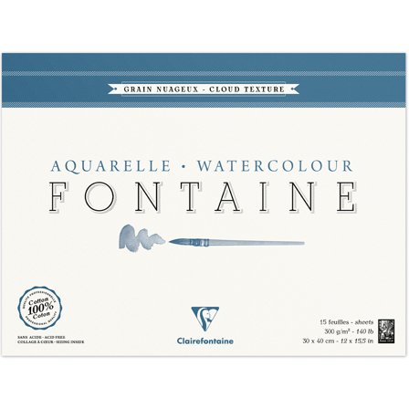 Clairefontaine Fontaine Akvarellblock Cloud Texture 30x40 cm 300g