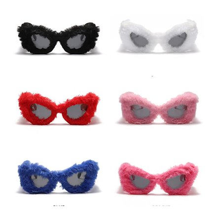 Dam Plysch Fuzzy Animals Eye Solglasögon