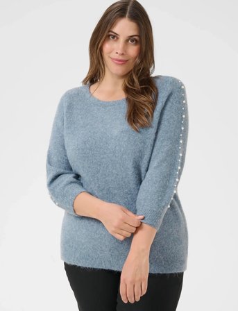 Kaffe Curve Kcletty Pullover - Blue - M