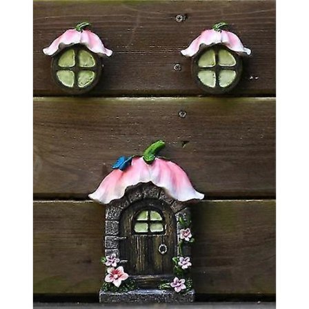 Ruskea koriste puunrungolle, tonttula, tontut, keijut, puutarhakoriste, ovi, tuuli