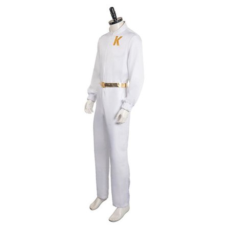 Movie Barbier Ken Cosplay Costume Men Jumpsuit Belt White Clothing Outfits For Adult Male Boy Halloween Carnival Role Play Suit -a