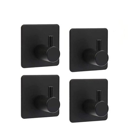 4 kpl ruostumattomasta teräksestä valmistettuja itseliimautuvia koukkuja, 8 kg max kylpyhuonekoukku, pyyhekoukku, koti ja toimisto, itseliimautuva, 