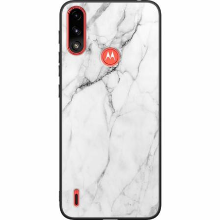 Motorola Moto E7i Power Svart Skal Marmor