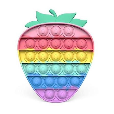 Stressreliever Silikon Bubble Popper mjuka klämleksaker - Strawberry Rainbow