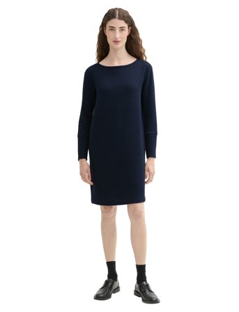 Tom Tailor Structured Jersey Dress - Navy - 36