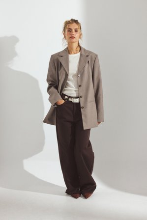 NA-KD Weite Jeans mit hoher Taille - Jeans mit weitem Bein - Braun - EU 38