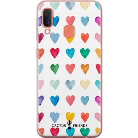Yhteensopiva Puhelinkuori Samsung Samsung Galaxy A20e Cactus and Friends - Watercolor Love Grid