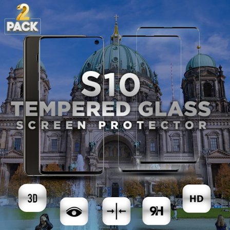 2 Pack Samsung Galaxy S10 - Härdat glas 9H – Super kvalitet 3D