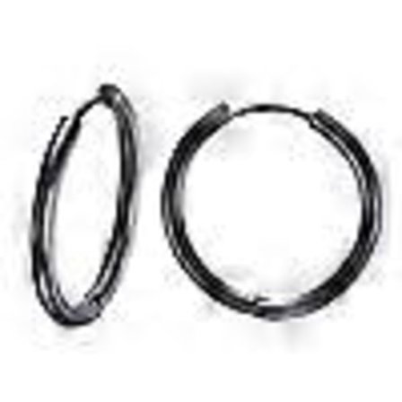 (Svart) Hip Hop Rustfritt Stål Herre Dame Endeløse Hoop Øredobber