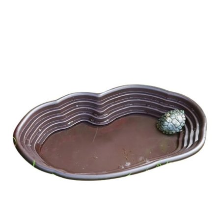 Reptil bad pool groddjur tillbehör stor med ramp reptil vatten skål