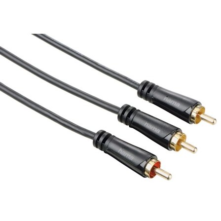 Kabel Audio 1xRCA-2xRCA Subwooferkabel Guld Svart 7.5m