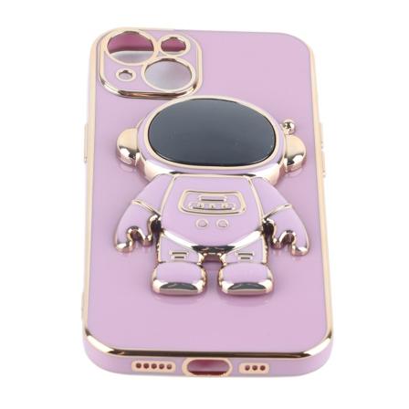 Astronaut Dold Stativfodral Kompatibelt för IPhone Galvanisering Telefonfodral med Stativ Linsfilm Skyddande Fodral