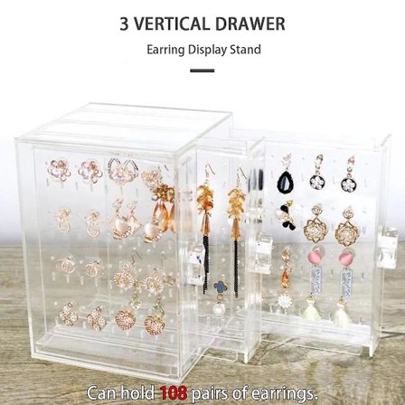 Akryl øredobb display stativ arrangør holder ørepynt oppbevaring klar boks