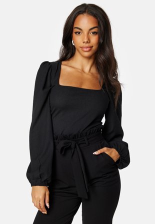 Bubbleroom - Square Neck Balloon Sleeve Top - Kläder