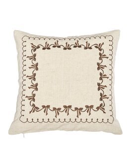 Putetrekk med broderte sløyfer 1-pk Brun