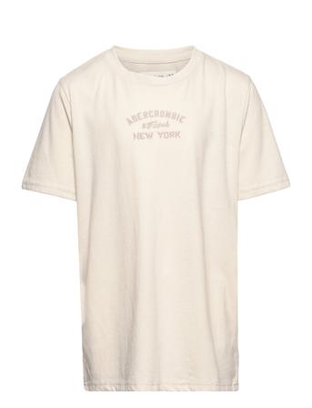 Kids Boys Graphics T-shirts Short-sleeved Creme Abercrombie & Fitch
