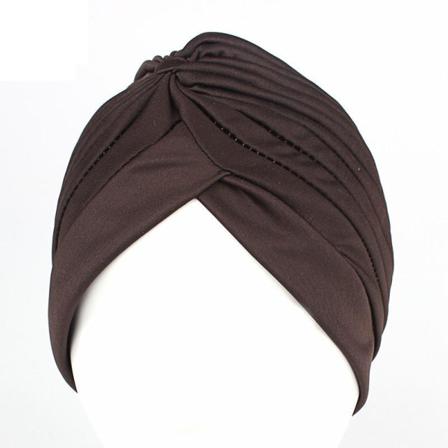 Turban I Lyxiga Färger Wrap Hår Passar Alla Brun One Size
