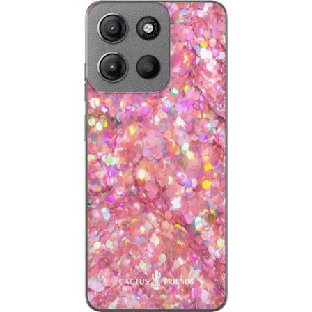 Kompatibel Mobilcover til Motorola Motorola Moto G15 Power Cactus and Friends – PinkGlitter