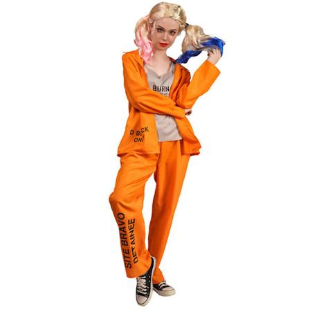 Fangekostyme, Oransje Fengselsfange Halloween-kostyme Women L