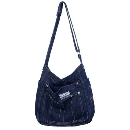 Denim Skuldervesker Crossbody Bag MØRKEBLÅ