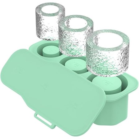 Silikon Isbitmaskin for Stanley Cup Tumbler Isbitbrett 20-40oz med Lokk for Å Lage 3 Hule Sylinder Kjøkkentilbehør for Fryser Juice Kaffe