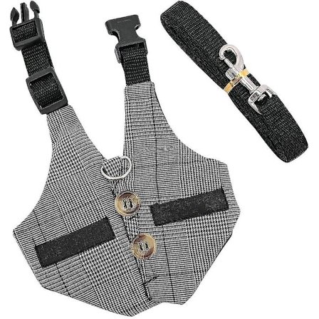 Kaninsele, mångsidig justerbar mjuk husdjur kanin gåsele koppel bly gentleman stil kanin väst för små djur (s)