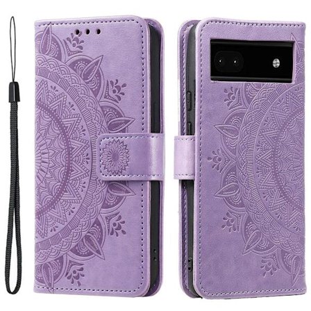 SKALO Google Pixel 8a Mandala lompakkokotelo - Violetti
