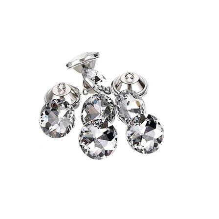 60 Kristallknappar, 25mm Möbelknappar med Metallspänne för Soffa och Möbelsömnad