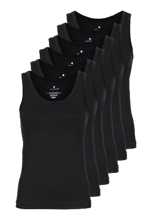 JBS of Denmark Bambu, Linne Breda Axelband, 6-pack, Vit Linnen Dam Svart XL