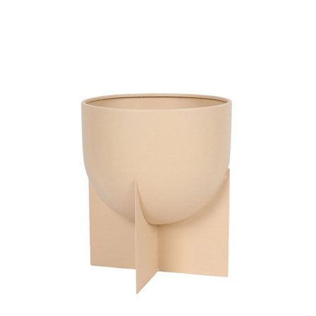 Metallinen istutuslaatikko 25x25x30cm beige sisäkasveille