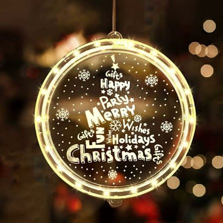 Ljusdekoration för fönster, LED-sugkoppsfönsterlampa, LED-sugkopplampor, julgransljus, julgardinlampor, LED-girlang Chri