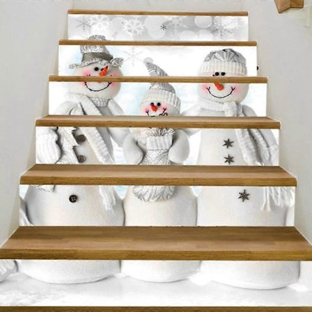 3D Trappetrinnklistremerker - 100 cm x 18 cm - 10 - Selvklebende PVC Trappetrinn Dekaler Avtakbare Trappetrinnklistremerker Festival Tapet Hjemmefest 