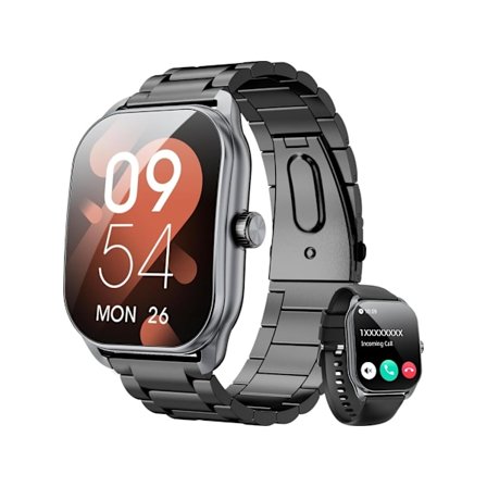Smartklocka för män med samtal, 2-tums skärm, pulsmätare, sömnmonitor, 120+ sportlägen, aktivitetsmätare