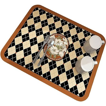 Fantasy Stil Tørkematte, Oppvaskmatte Absorberende Myk Diatoméjord Sklisikker Gummisåle Dreneringspute Hurtigtørkende Tørkematte