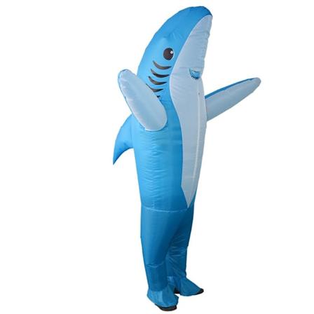 Halloween Party Kostyme Morsom Dukke Oppblåsbar Kostyme Jul Scene Show Festival Kostyme Cosplay Hai Blå-Xin Shark blue Adults [150-190cm]