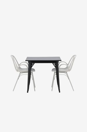 Venture Home - Spisegruppe Tempe med 2 stk spisestoler Dyrön - Svart - Spisegruppe 2 personer - Fra Homeroom