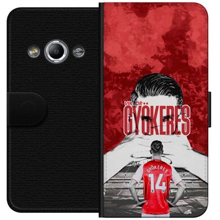 Kompatibel Tegnebogsetui til Samsung Galaxy Xcover 3 Viktor Gyökeres Red Passion Design, fodbold-inspireret kunst med stærk energi, kraft og sporty